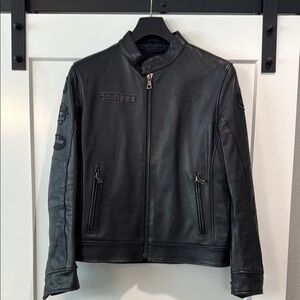 Dainese 45 Anniversario Limited Edition Black Leather Moto Jacket for Men